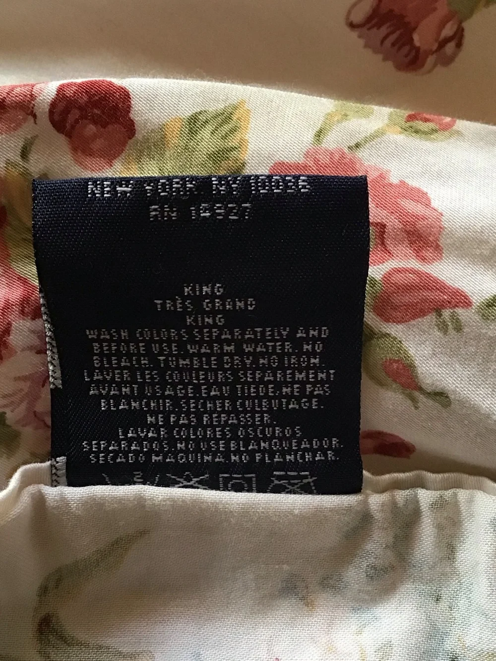 Vintage Ralph Lauren Emily Anne King Sized Flat Sheet, Make in Italy